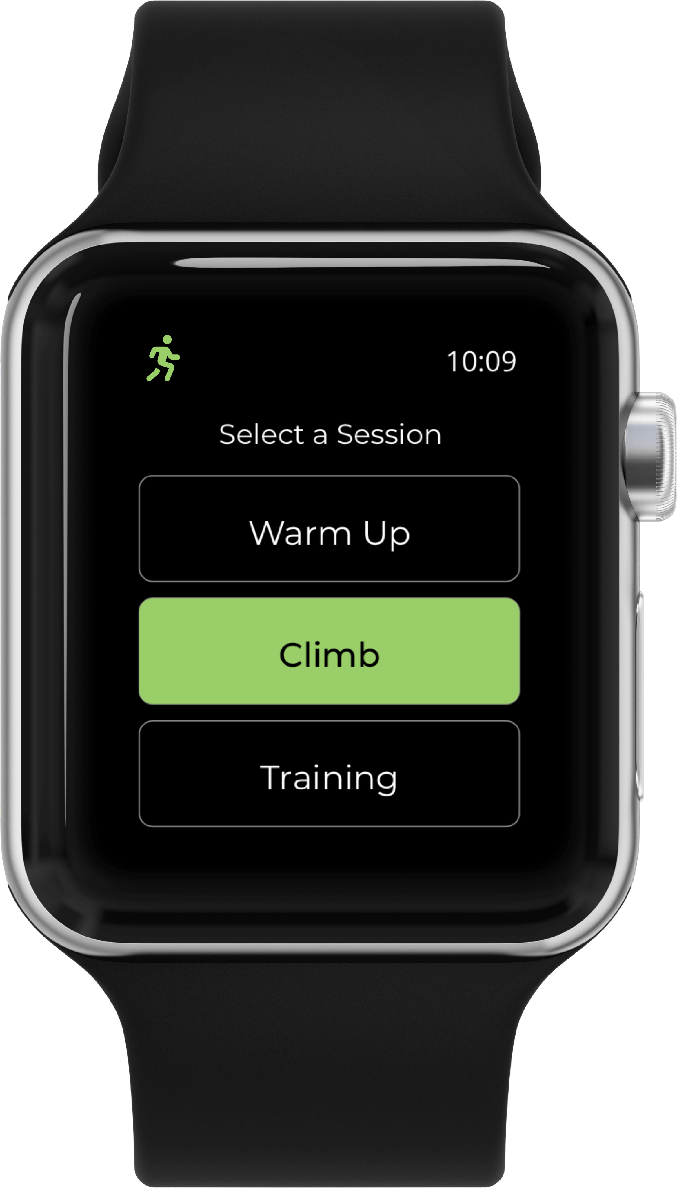 Climber wearable select session type design.